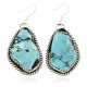 Certified Authentic Handmade Navajo .925 Sterling Silver Dangle Native American Earrings Natural Turquoise 18095-6