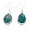 Certified Authentic Handmade Navajo .925 Sterling Silver Dangle Native American Earrings Natural Turquoise 27188-2