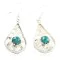 Certified Authentic Handmade Navajo .925 Sterling Silver Dangle Native American Earrings Natural Turquoise 27190-2