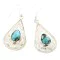 Navajo .925 Sterling Silver Dangle Earrings with Natural Turquoise 27190-3