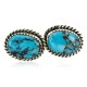 Certified Authentic Handmade Navajo .925 Sterling Silver Hooks Stud Native American Earrings Natural Turquoise 24391-4