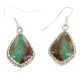 Certified Authentic Handmade Navajo .925 Sterling Silver Natural Turquoise Native American Dangle Earrings 97006-1