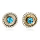 Certified Authentic Handmade Navajo .925 Sterling Silver Stud Native American Earrings Natural Turquoise 24376-2
