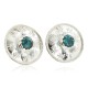 Certified Authentic Handmade Navajo .925 Sterling Silver Stud Native American Earrings Natural Turquoise 27188-1