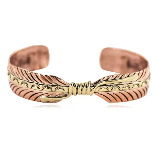 Certified Authentic Handmade Navajo Brass Native American Pure Copper Bracelet 92023-6 Certified Authentic Handmade Navajo Brass Native American Pure Copper Bracelet 92023-6