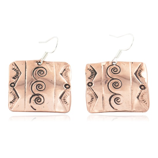 Certified Authentic Handmade Navajo Mountain Wave Pure Copper Dangle Native American Earrings 18169 All Products NB160204002842 18169 (by LomaSiiva)