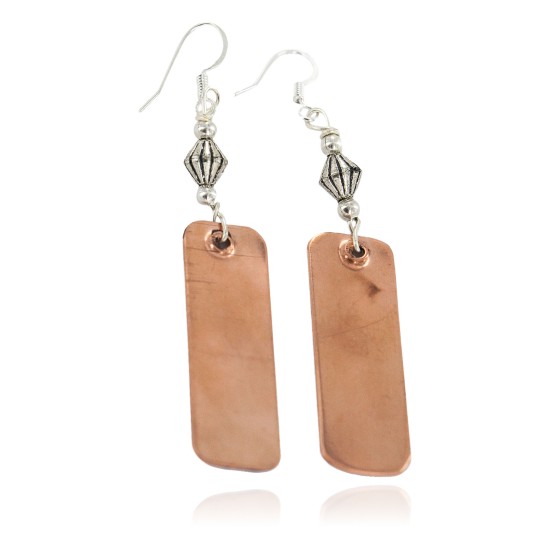 Navajo Handmade Pure Copper Dangle Earrings 18211-3