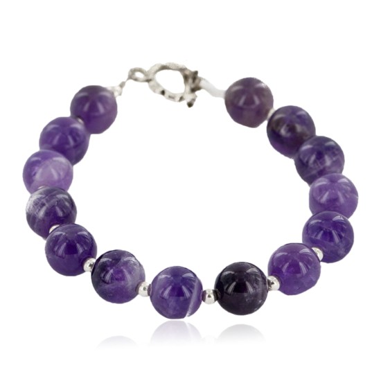 Certified Authentic Navajo Natural Amethyst Link Native American Bracelet 1 12742-114 Certified Authentic Navajo Natural Amethyst Link Native American Bracelet 1 12742-114