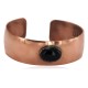 Certified Authentic Handmade Navajo Natural Black Onyx Native American Pure Copper Bracelet  92022