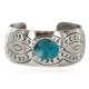 Certified Authentic Handmade Navajo Natural Turquoise Native American Nickel Bracelet 92001-1