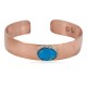 Certified Authentic Handmade Navajo Natural Turquoise Native American Pure Copper Bracelet 24494-7