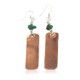 Certified Authentic Handmade Navajo Natural Turquoise Native American Pure Copper Dangle Earrings 18211-1