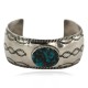 Certified Authentic Handmade Navajo Nickel Natural Turquoise Native American Bracelet  92004