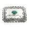 Certified Authentic Handmade Navajo Nickel Natural Turquoise Native American Buckle 1204-1