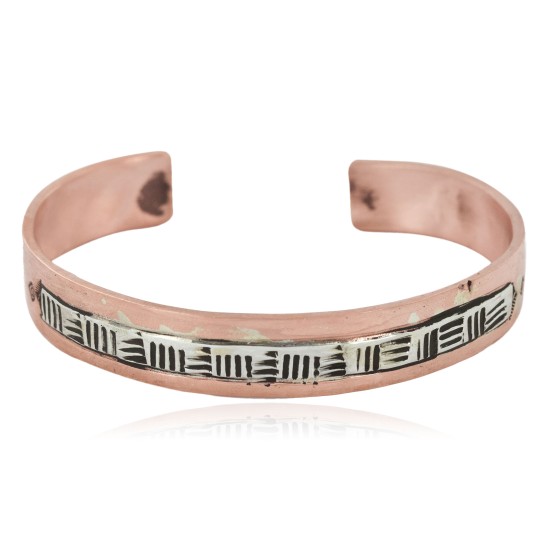 Certified Authentic Handmade Navajo Pure Copper and .925 Sterling Silver Native American Bracelet 12952-2 Certified Authentic Handmade Navajo Pure Copper and .925 Sterling Silver Native American Bracelet 12952-2