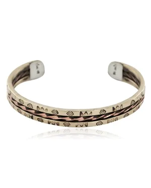 Certified Authentic Handmade Navajo Pure Copper and Brass Native American Bracelet 12958-3