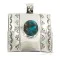 Certified Authentic Handmade Nickel Bear Paw Nickel Navajo Natural Turquoise Native American Pendant 13071-2