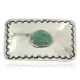 Certified Authentic Handmade Nickel Navajo Natural Turquoise Native American Buckle 1207-11