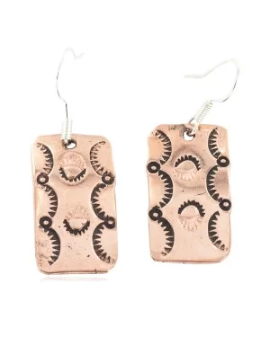 Handmade Pure Copper Navajo Dangle Earrings NB160205184042