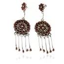 Certified Authentic Handmade Signed Zuni .925 Sterling Silver Dangle Native American Earrings Natural Coral 17954