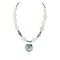 Certified Authentic Heart Navajo .925 Sterling Silver Natural Turquoise Hematite Green Quartz Native American Necklace 25293