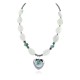 Certified Authentic Heart Navajo .925 Sterling Silver Natural Turquoise Hematite Green Quartz Native American Necklace 25293