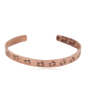 Horny Toad Handmade Navajo Native American Pure Copper Bracelet 24492-2