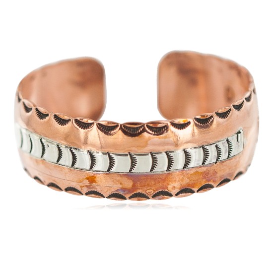 Certified Authentic Horse Navajo Handmade .925 Sterling Silver Native American Pure Copper Bracelet 92005-3