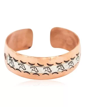 Navajo Maze Horse Head .925 Sterling Silver and Copper Bracelet NB160303213841