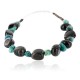 Certified Authentic Native American Bracelet, Navajo .925 Sterling Silver Natural Turquoise and Onyx 370993141740