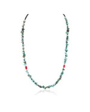 Certified Authentic Navajo .925 SILVER Turquoise CORAL Native American Necklace 371016848018