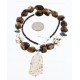 Certified Authentic Navajo .925 Sterling Silver and White Howlite TIGERS EYE Native American Necklace 371009966686