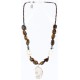 Certified Authentic Navajo .925 Sterling Silver and WHITE Turquoise TIGERS EYE Native American Necklace 15838-4