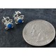 Certified Authentic Navajo .925 Sterling Silver Blue Opal Stud Native American Earrings 390911556273