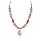 Certified Authentic Navajo .925 Sterling Silver Coral Natural Turquoise Jasper Hematite Native American Necklace 16090-6
