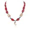 Certified Authentic Navajo .925 Sterling Silver Coral White Howlite Hematite Native American Necklace 16095