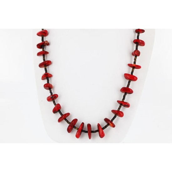 Certified Authentic Navajo .925 Sterling Silver Graduated Coral and Heishi Native American Necklace 390749699403 Certified Authentic Navajo .925 Sterling Silver Graduated Coral and Heishi Native American Necklace 390749699403