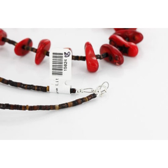 Certified Authentic Navajo .925 Sterling Silver Graduated Coral and Heishi Native American Necklace 390749699403 Certified Authentic Navajo .925 Sterling Silver Graduated Coral and Heishi Native American Necklace 390749699403