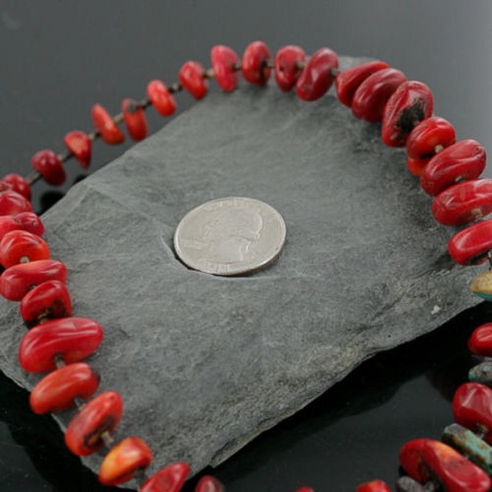 Certified Authentic Navajo .925 Sterling Silver Graduated Coral and Turquoise Native American Necklace 370954493058 Certified Authentic Navajo .925 Sterling Silver Graduated Coral and Turquoise Native American Necklace 370954493058