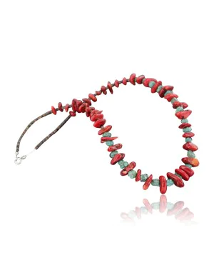 Certified Authentic Navajo .925 Sterling Silver Graduated Coral and Turquoise Native American Necklace 390679261713 Certified Authentic Navajo .925 Sterling Silver Graduated Coral and Turquoise Native American Necklace 390679261713