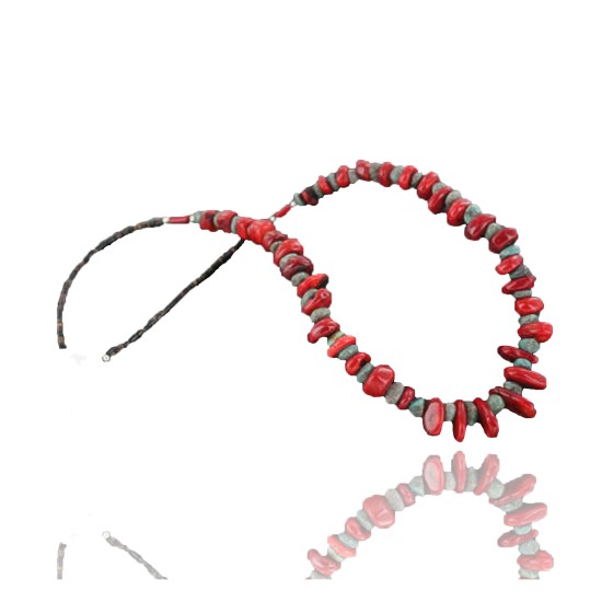 Certified Authentic Navajo .925 Sterling Silver Graduated Coral Turquoise Native American Necklace 370908773559 Certified Authentic Navajo .925 Sterling Silver Graduated Coral Turquoise Native American Necklace 370908773559