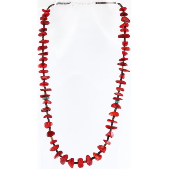 Certified Authentic Navajo .925 Sterling Silver Graduated Coral Turquoise Native American Necklace 371004007428 Certified Authentic Navajo .925 Sterling Silver Graduated Coral Turquoise Native American Necklace 371004007428