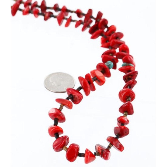 Certified Authentic Navajo .925 Sterling Silver Graduated Coral Turquoise Native American Necklace 371004007428 Certified Authentic Navajo .925 Sterling Silver Graduated Coral Turquoise Native American Necklace 371004007428
