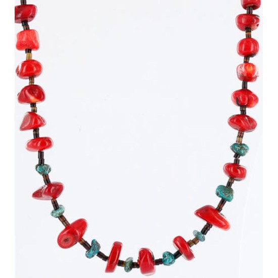 Certified Authentic Navajo .925 Sterling Silver Graduated Coral Turquoise Native American Necklace 371006067403 Certified Authentic Navajo .925 Sterling Silver Graduated Coral Turquoise Native American Necklace 371006067403