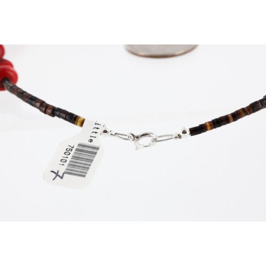 Certified Authentic Navajo .925 Sterling Silver Graduated Coral Turquoise Native American Necklace 371006067403 Certified Authentic Navajo .925 Sterling Silver Graduated Coral Turquoise Native American Necklace 371006067403
