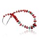 Navajo .925 Sterling Silver Graduated Coral Turquoise Necklace 15213-11 Navajo .925 Sterling Silver Graduated Coral Turquoise Necklace 15213-11