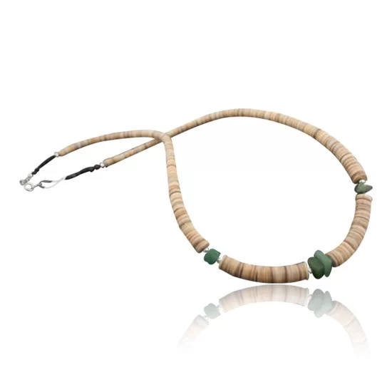 Certified Authentic Navajo .925 Sterling Silver Graduated Heishi and Jade Native American Necklace 390569988008 Certified Authentic Navajo .925 Sterling Silver Graduated Heishi and Jade Native American Necklace 390569988008