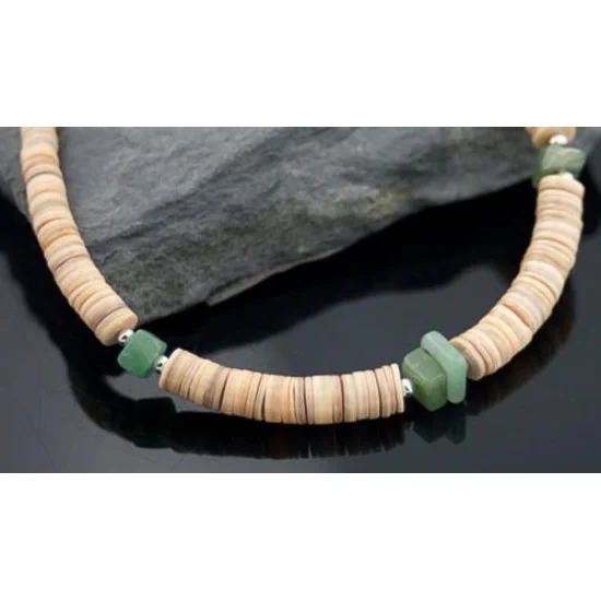 Certified Authentic Navajo .925 Sterling Silver Graduated Heishi and Jade Native American Necklace 390569988008 Certified Authentic Navajo .925 Sterling Silver Graduated Heishi and Jade Native American Necklace 390569988008