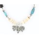 Certified Authentic Navajo .925 Sterling Silver Graduated Heishi and Turquoise Native American Necklace 390783802116