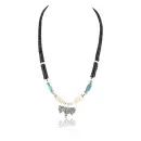 Certified Authentic Navajo .925 Sterling Silver Graduated Heishi and Turquoise Native American Necklace 390783802116